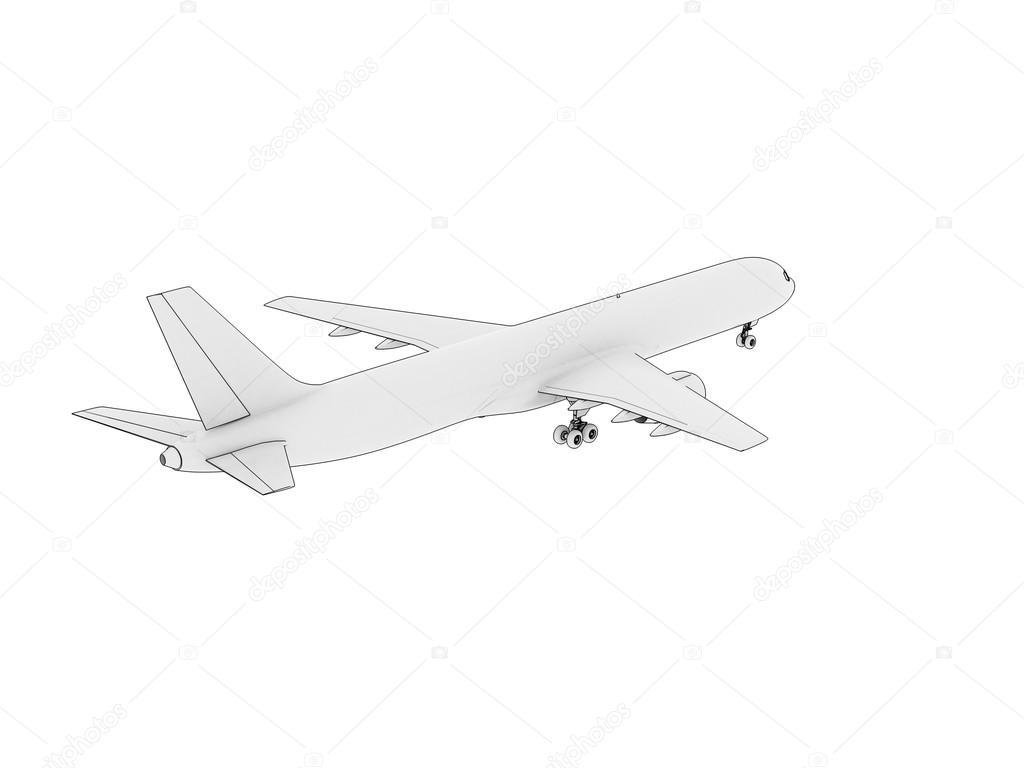 Aircraft isolated on white background