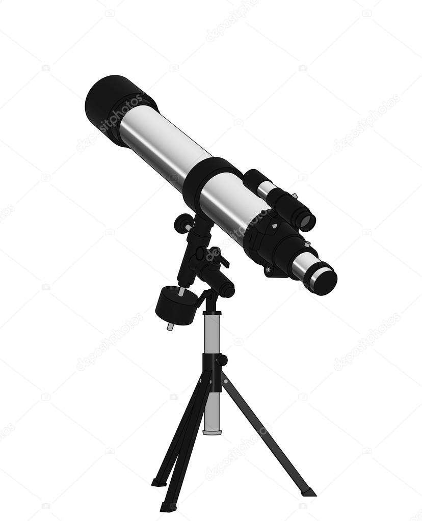 Telescope on a white background