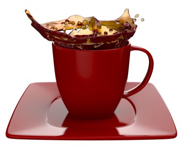 kahve sıçraması, üzerinde beyaz izole ile