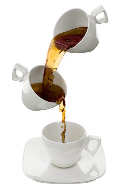 kahve sıçraması, üzerinde beyaz izole ile