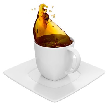 kahve sıçraması, üzerinde beyaz izole ile