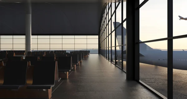 Modern airport passenger terminal — Stock Photo, Image