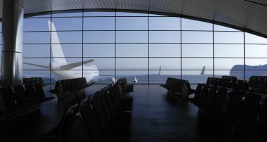 Modern Havaalanı yolcu terminal