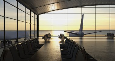 Modern Havaalanı yolcu terminal