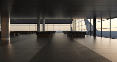 Modern Havaalanı yolcu terminal