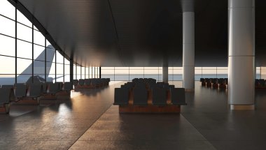 Modern Havaalanı yolcu terminal