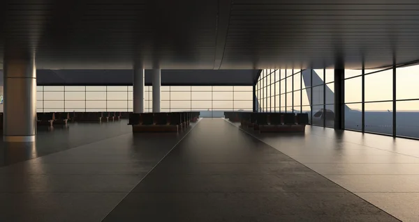 Terminal de passageiros moderno do aeroporto — Fotografia de Stock