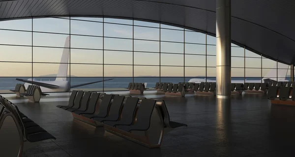 Terminal de pasajeros del aeropuerto moderno — Foto de Stock