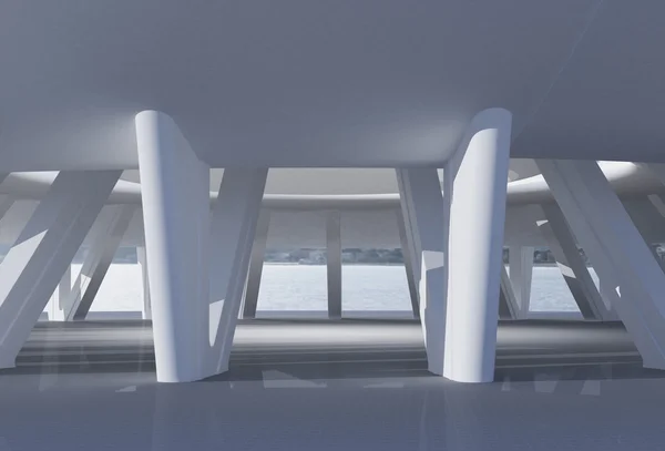 3D-rendering. Modern flygplats passagerarterminal. Modern arkitektur — Stockfoto