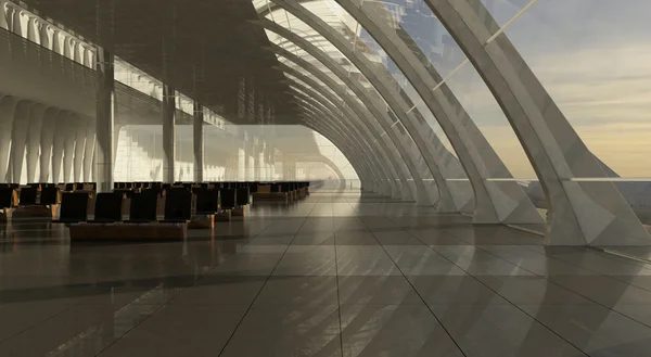 เทอร์มินัลผู้โดยสารสนามบินสมัยใหม่ — ภาพถ่ายสต็อก