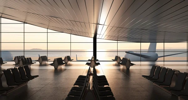 Modern airport passenger terminal — Stock Photo, Image