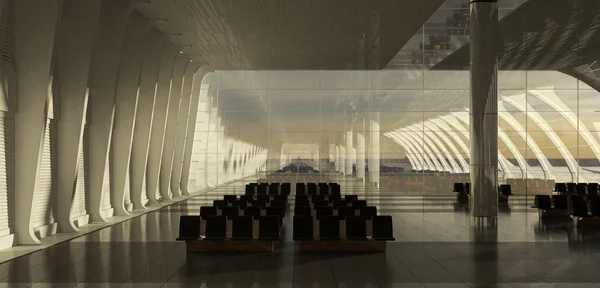 Terminal de passageiros moderno do aeroporto — Fotografia de Stock