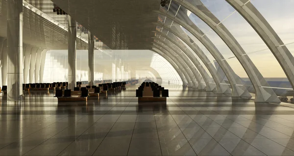 Modern airport passenger terminal — Stock Photo, Image