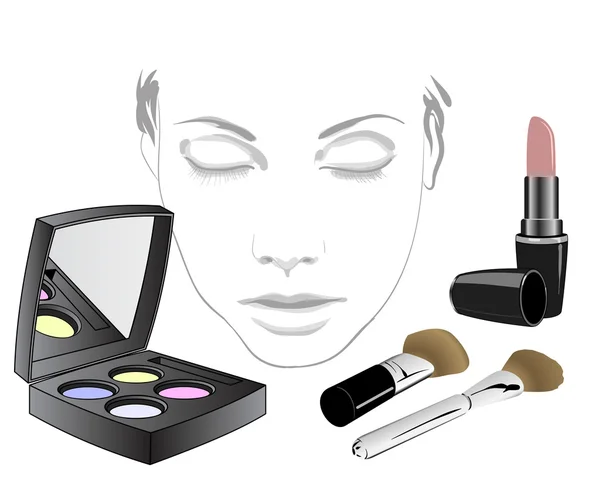 Sett med kosmetiske produkter for ansikt – stockvektor