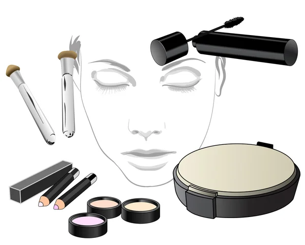 Készlet kozmetikai termék arc — Stock Vector