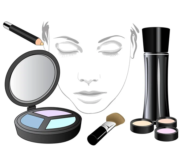 Set van cosmetische product voor gezicht — Stockvector