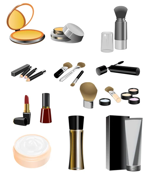 Conjunto de productos cosméticos para la cara — Vector de stock