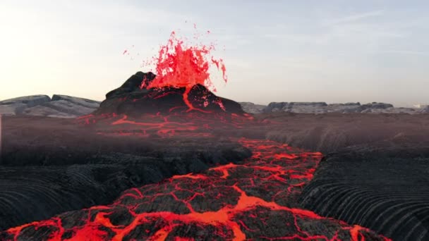 Erupção vulcânica. Lava — Vídeo de Stock