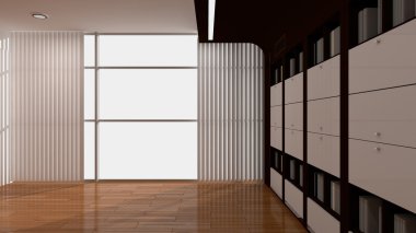 Beyaz duvarları, meşe döşeme ile boş iç. teklifleri