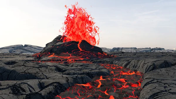 Erupção vulcânica. Lava — Fotografia de Stock