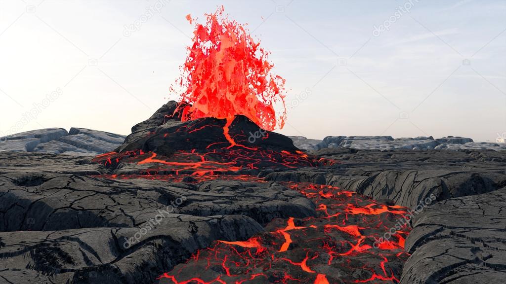 Volcanic Eruption. Lava