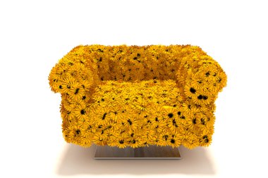 Çiçeklerden yapılan mobilyaları