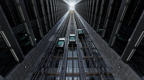 Renderizado 3d. Un eje del elevador — Foto de Stock