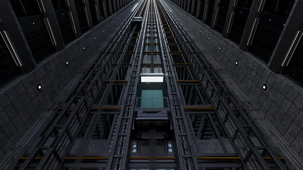 3D-rendering. Een liftschacht — Stockfoto