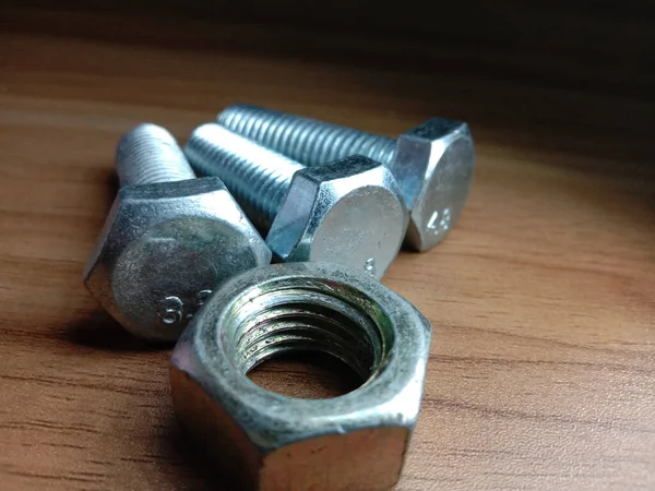 Iron Made Nut Bolt Closeup Sell — Stock Photo, Image