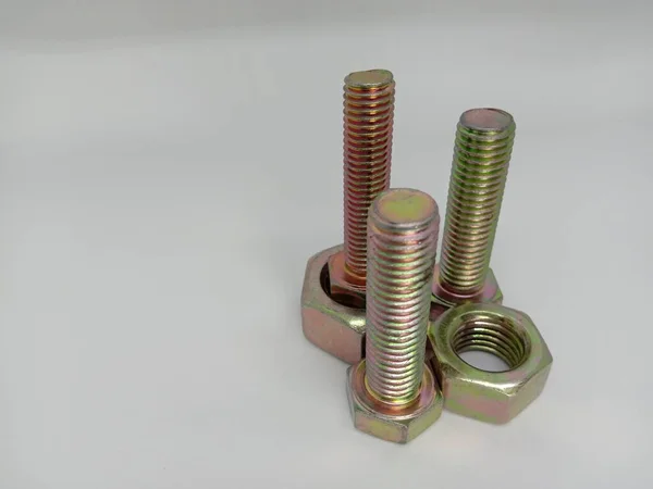 Iron Made Nut Bolt Closeup Sell — Stock Photo, Image