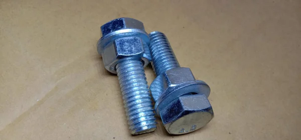 Iron Made Nut Bolt Closeup Για Πώληση — Φωτογραφία Αρχείου