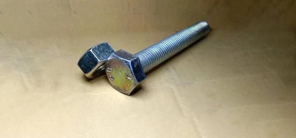 Iron Made Nut Bolt Closeup Sell — Stock Photo, Image