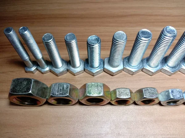 Iron Made Nut Bolt Closeup Sell — Stock Photo, Image