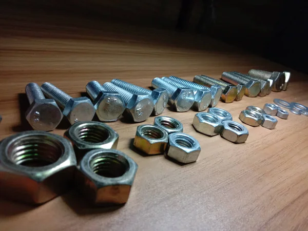 Iron Made Nut Bolt Closeup Για Πώληση — Φωτογραφία Αρχείου