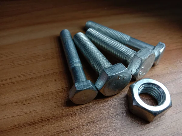 Iron Made Nut Bolt Closeup Για Πώληση — Φωτογραφία Αρχείου