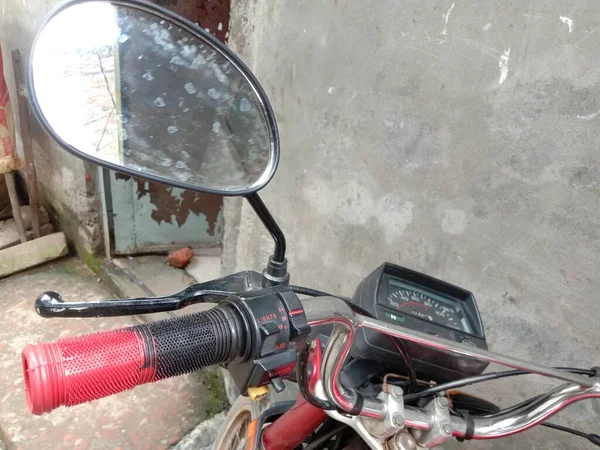 Front Side Bike Mirror Road — Stock Photo, Image