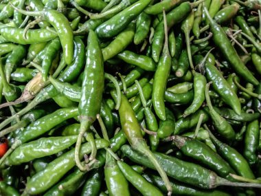 Sağlıklı, baharatlı ve sıcak yeşil biberli.