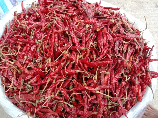 Épicé Chaud Piment Rouge Sec Stock Sur Boutique — Photo