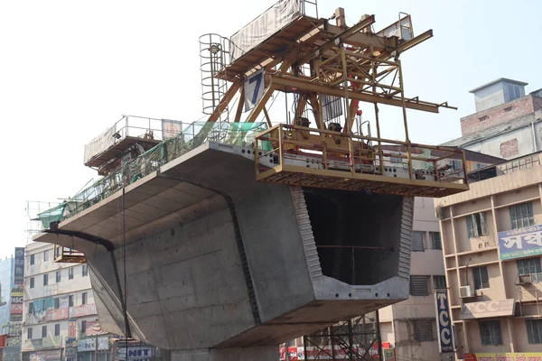 Metro Volar Sobre Línea Visión Con Equipo Construcción —  Fotos de Stock