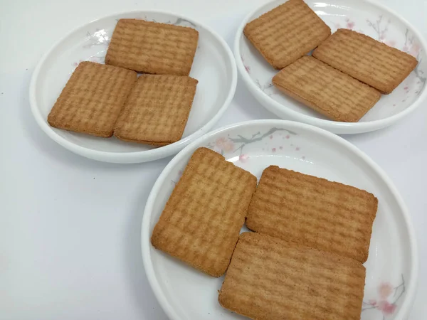 Saboroso Saudável Marrom Estoque Biscoito Colorido Tigela — Fotografia de Stock