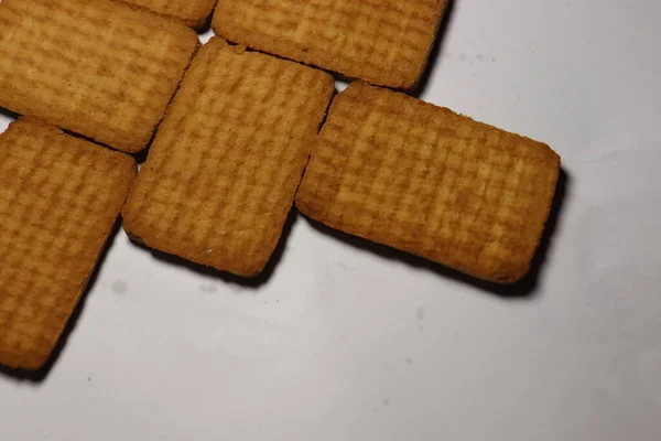 Sabroso Saludable Galleta Color Marrón Sobre Fondo Blanco —  Fotos de Stock