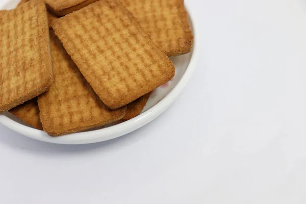 Saboroso Saudável Marrom Estoque Biscoito Colorido Tigela — Fotografia de Stock