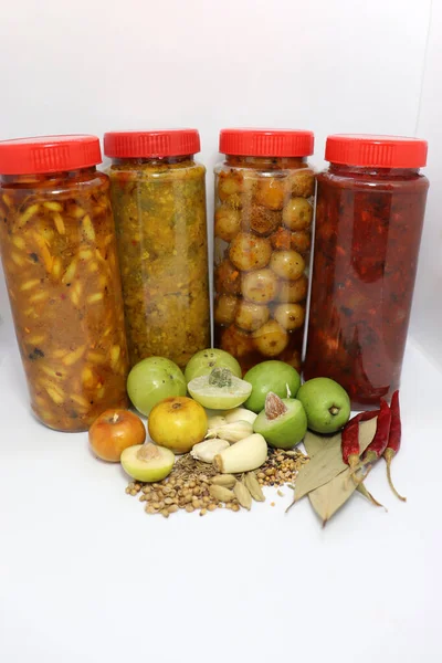 multiple pickle in jar with making item and spice