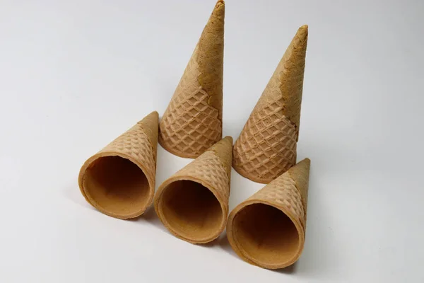 Νόστιμο Παγωτό Χωνάκι Απόθεμα Γκρι Φόντο — Φωτογραφία Αρχείου