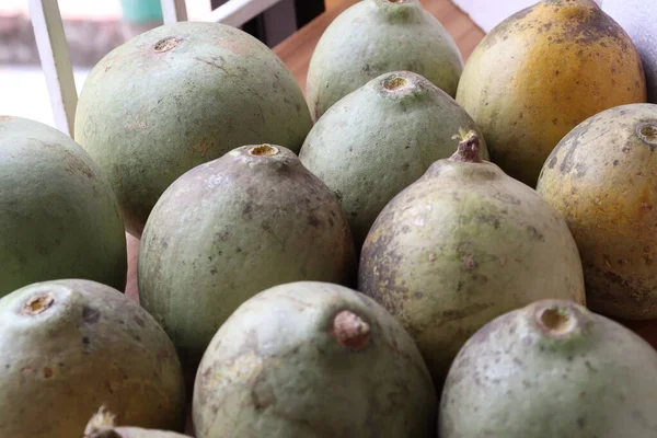 Verde Colorido Maduro Madeira Maçã Estoque Loja Para Vender — Fotografia de Stock