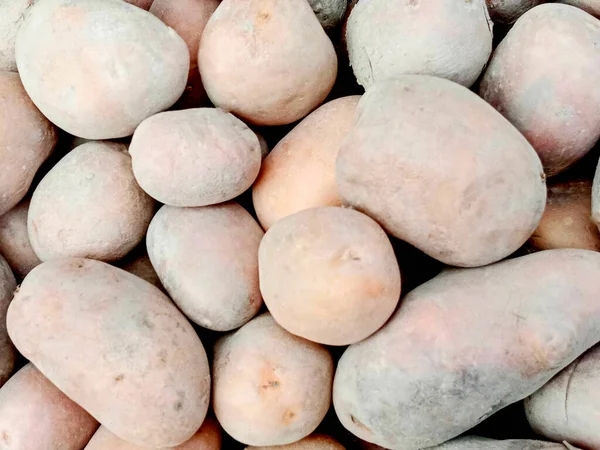 Roze Gekleurde Aardappel Voorraad Winkel Verkopen — Stockfoto