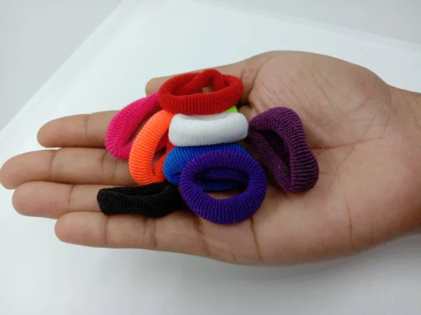 multiple colored rubber hair band on shop for sell