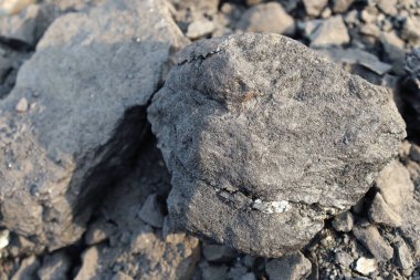 siyah renkli kömür stoku satmak için kazıyor