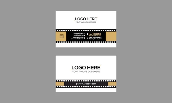 Tarjeta Visita Black Orange Film Company — Vector de stock