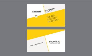 Gri ve turuncu renkli vektör. Herhangi bir şirket için basit kartvizit.